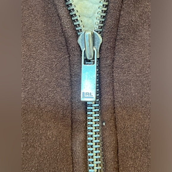 Lauren Ralph Lauren Brown Suede Like Sherpa Lined Full Zip Vest Size Petite P - Picture 2 of 7